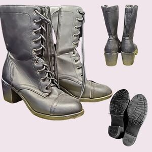 Calf length combat boots